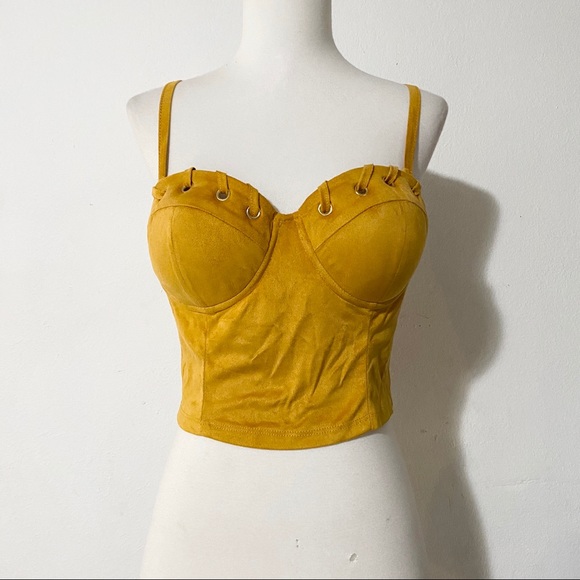 Windsor Tops - WINDSOR Mustard Yellow Bustier Top